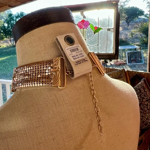 Anthropologie Buckle Chainmail Choker Gold Edition - Picture 4 of 5